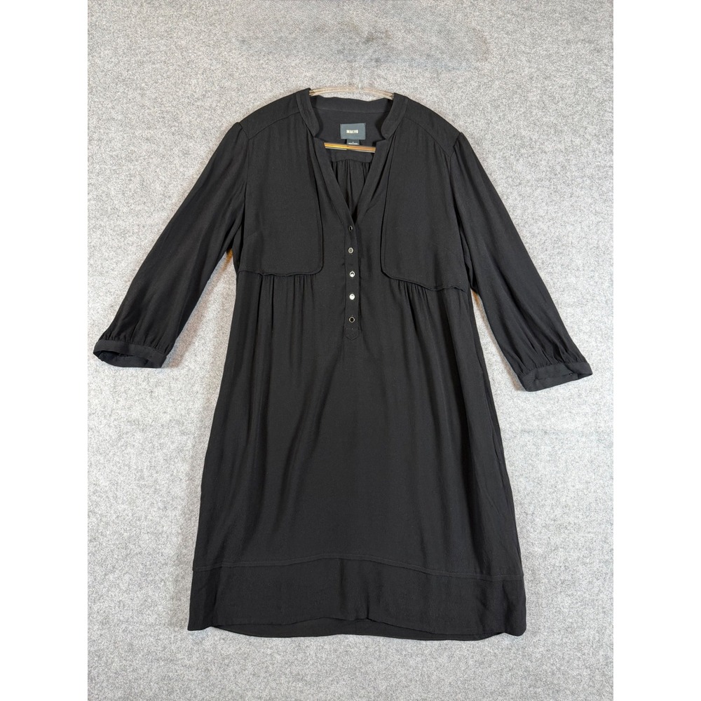 Maeve Anthropologie Dress Womens 4 Black Excellent Pockets Side Zip Shift